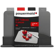 Kit 4 Tábuas De Corte Com Suporte Powermaid