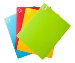 Kit 4 Tabuas De Corte Flexível Aves Carne Peixe Legumes Kit 4 Tabuas De Corte Flexível Aves Carne Peixe Legumes