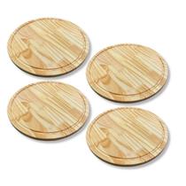 Kit 4 Tábuas Petisco 30cm Frios Hambúrguer Mesa Posta Aperitivo