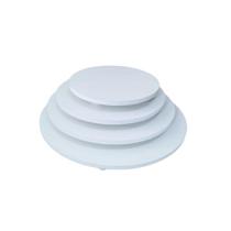 Kit 4 tabuleiro redondo mdf branco 15cm x 9mm