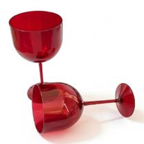 Kit 4 Taça de Gin acrilico Vermelha transparente 580ml festa
