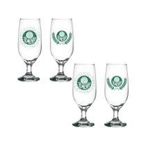 Kit 4 Taça De Vidro Palmeiras Chopp Lager Cerveja 300ml