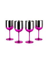 Kit 4 Taça Gin Metalizada Rosa Pink 600ml Elegante P/Drinks Kit 4 Taça Gin Metalizada Rosa Pink 600ml Elegante P/Drinks