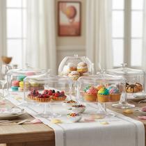 Kit 4 Taça Sobremesa Bolo Doce Festa Acrílico Redonda 2,2l