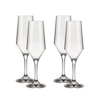Kit 4 Taças Champagne Cristal Buffet Vidro Liso 186 Ml Nadir