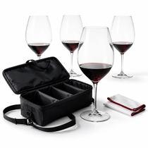 Kit 4 Taças de Cristal Riedel Double Magnum 995ml com Maleta Degustação Kit 4 Taças de Cristal Riedel Double Magnum 995ml com Maleta Degustação