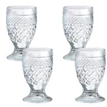 Kit 4 Taças de Vidro Barroco 190ml Taça Elegante Resistente Kit 4 Taças de Vidro Barroco 190ml Taça Elegante Resistente