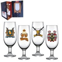 Kit 4 Taças Floripa Cerveja com Estampa Medieval Cx Presente Kit 4 Taças Floripa Cerveja com Estampa Medieval Cx Presente