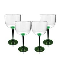 Kit 4 Taças Gin Bicolor Com Base Verde 550Ml Acrílico Kit 4 Taças Gin Bicolor Com Base Verde 550Ml Acrílico