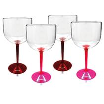 Kit 4 Taças Gin Bicolor Rosa E Vermelho Acrílico Ps Kit 4 Taças Gin Bicolor Rosa E Vermelho Acrílico Ps