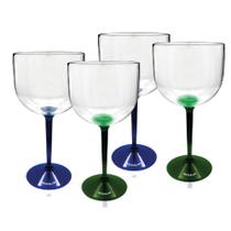 Kit 4 Taças Gin Bicolor ul E Verde Acrílico Ps