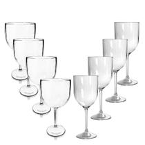 Kit 4 Taças Gin E 4 Taças Vinho Acrílico Krystalon