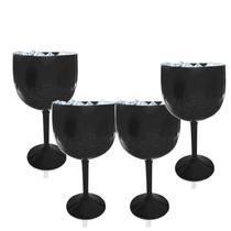 Kit 4 Taças Gin Preto Acrílico Copo Gin Kit 4 Taças Gin Preto Acrílico Copo Gin