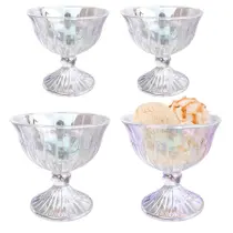 Kit 4 Taças Vidro Melina Fruta Cor Borda Dourada Para Sobremesa Sorvete Bebidas 200ml Kit 4 Taças Vidro Melina Fruta Cor Borda Dourada Para Sobremesa Sorvete Bebidas 200ml