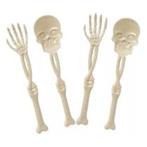 Kit 4 Talheres Caveira Halloween - Conjunto Temático