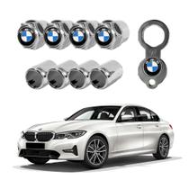 Kit 4 Tampa Bico Válvula Antifurto Pneu BMW Capa Cromado