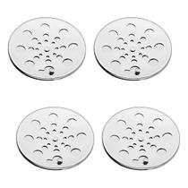 Kit 4 Tampa Ralo Grelha Redonda 10x10 Com Fecho Rotativo Abre E Fecha Em Aço Inox