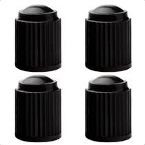 Kit 4 Tampa Tampinha Para Bico Pneu Carro Moto Bicicleta Plástico Preta