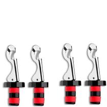 Kit 4 Tampas para Garrafa De Vidro Vinho Champanhe Inox Weck Bico Fechador