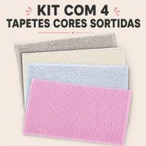 Kit 4 Tapete de Banheiro Sortidos Antiderrapante 38x58cm Microfibra Bolinha Super Macio Abosrvente Kit 4 Tapete de Banheiro Sortidos Antiderrapante 38x58cm Microfibra Bolinha Super Macio Abosrvente