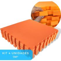 Kit 4 Tapete de EVA (1m²) para Bebes Atividades Infantil Emborrachado de EVA 50x50cm 20mm Yoga + 8 Bordas