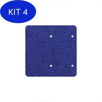 Kit 4 Tapete De Feltro Para Pets Azul Marinho 49X49Cm