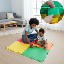 Kit 4 Tapete Infantil EVA Piso Tatame 50x50cm 20mm 1m² Grosso Emborrachado Proteção Crianças Bebes Academia Exercícios Yoga Pilates Impermeável