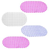 kit 4 Tapete para Box Banheiro Antiderrapante 65x34cm Borracha 100 PVC Ventosa Chuveiro cor sortida