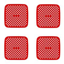 Kit 4 Tapete Quadrado Silicone Protetor para Air Fryer 21cm