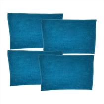 Kit 4 Tapetes Absorvente Microfibra Antiderrapante Macio Banheiro Box Poliéster Macio