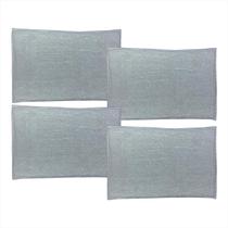 Kit 4 Tapetes Antiderrapante Macio Microfibra Bolinha Banheiro Toalha de Piso Macio Poliéster