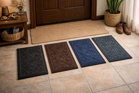 Kit 4 Tapetes Capacho Porta Entrada Casa Escritório 57x37cm Emborrachado Arabesco