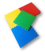 Kit 4 Tapetes Tatames Coloridos Eva 50 X 50 X 1cm Com Borda VV/VM/AR/AM