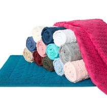 Kit 4 Tapetes Toalha Piso Madison Saída Box Lufamar Rosa B