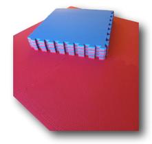 Kit 4 Tatames Tapetes EVA 2cm Dupla Face Azul e Vermelho Bicolor