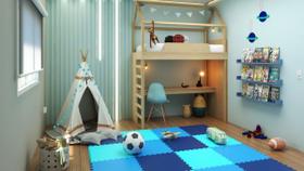 Kit 4 Tatames Tapetes Eva 50 X 50 X 1cm 10mm Tons de Azul Infantil Bebê Academia