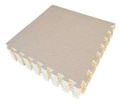 Kit 4 Tatames Tapetes EVA 50x50x1cm 10mm Creme