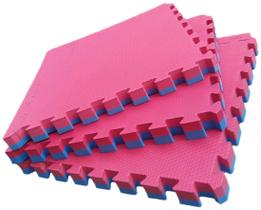 Kit 4 Tatames Tapetes EVA 50x50x4cm 40mm Bicolor Azul com Vermelho Kit 4 Tatames Tapetes EVA 50x50x4cm 40mm Bicolor Azul com Vermelho