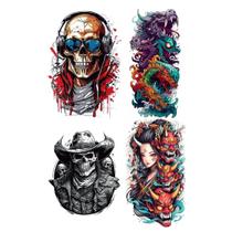 Kit 4 Tatuagem Temporaria Masculinas
