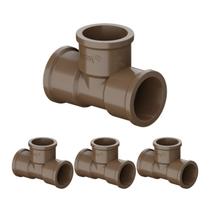 Kit 4 Te Pvc Marrom Soldavel 1 32mm Tigre Kit 4 Te Pvc Marrom Soldavel 1 32mm Tigre