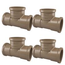 Kit 4 Te Soldável Pvc Marrom 50mm Água Fria 1.1/2 Fortlev Kit 4 Te Soldável Pvc Marrom 50mm Água Fria 1.1/2 Fortlev