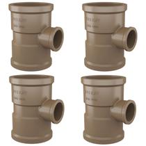Kit 4 Te Soldável Redução Marrom Água Fria 50x32mm Kit 4 Te Soldável Redução Marrom Água Fria 50x32mm