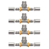 Kit 4 Te Tee Gás Encanado 16Mm Rm 1/2'' Pex Multicamadas