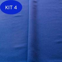 Kit 4 Tecido Gabardine Two Way Azul Royal Elastano 1,50 Mt