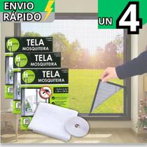Kit 4 Tela Mosquiteiro Protetora Com Fita Colante Janela Ajustável Contra Insetos Dengue Mosquitos
