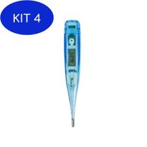 Kit 4 Termômetro Clínico Digital G Tech mod TH150 Azul