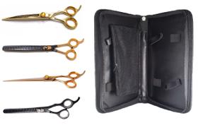 Kit 4 tesouras 8 pol maryam trading + estojo