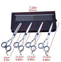 Kit 4 Tesouras Pet Shop Profissionais Banho Tosa 6 Polegadas