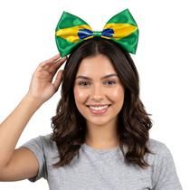 Kit 4 Tiara De Cabelo Com Laço Brasil Para Torcedoras Copa Do Mundo 22 Cm Kit 4 Tiara De Cabelo Com Laço Brasil Para Torcedoras Copa Do Mundo 22 Cm