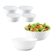 Kit 4 Tigela Bowl De Vidro Redonda Sobremesa Branco Opaline 2,1L